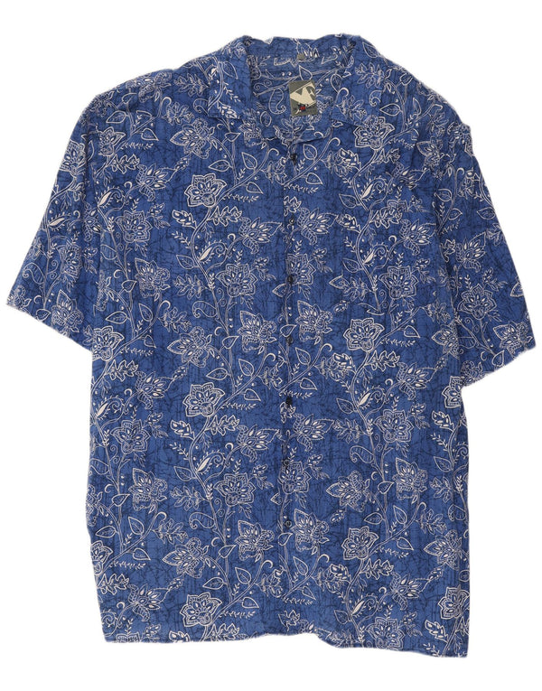 Maxfort Camisa Manga Corta Hombre 4XL Azul Floral