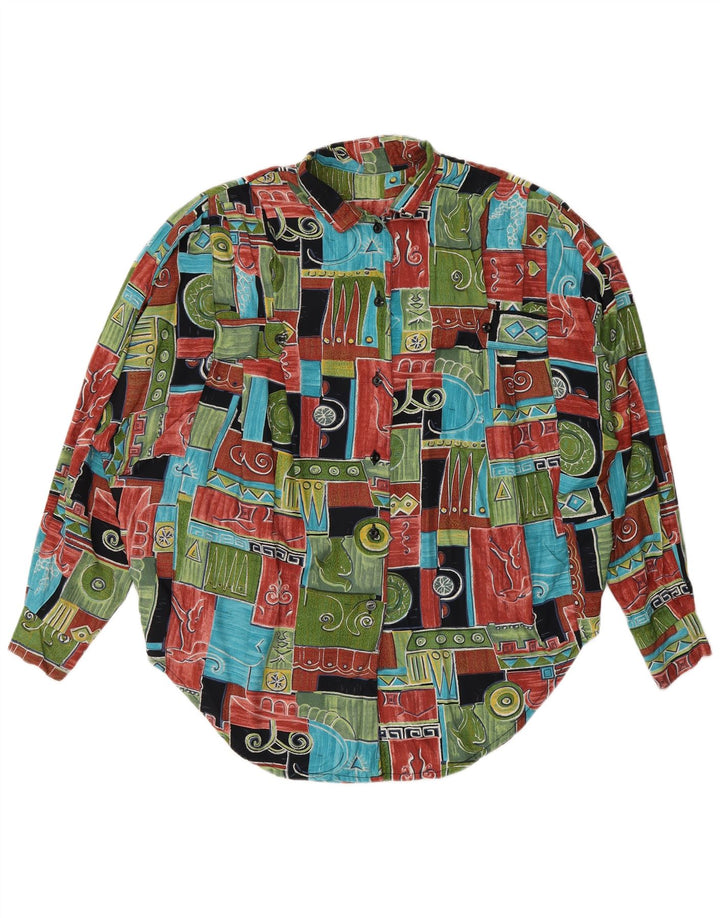 Vintage mujer camisa blusa Reino Unido 20 2XL multicolor Patchwork