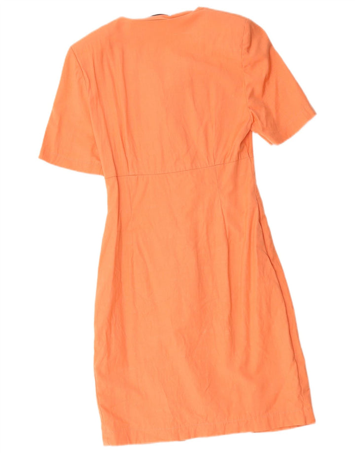 Vintage mujer vaina vestido Reino Unido 10 pequeño naranja