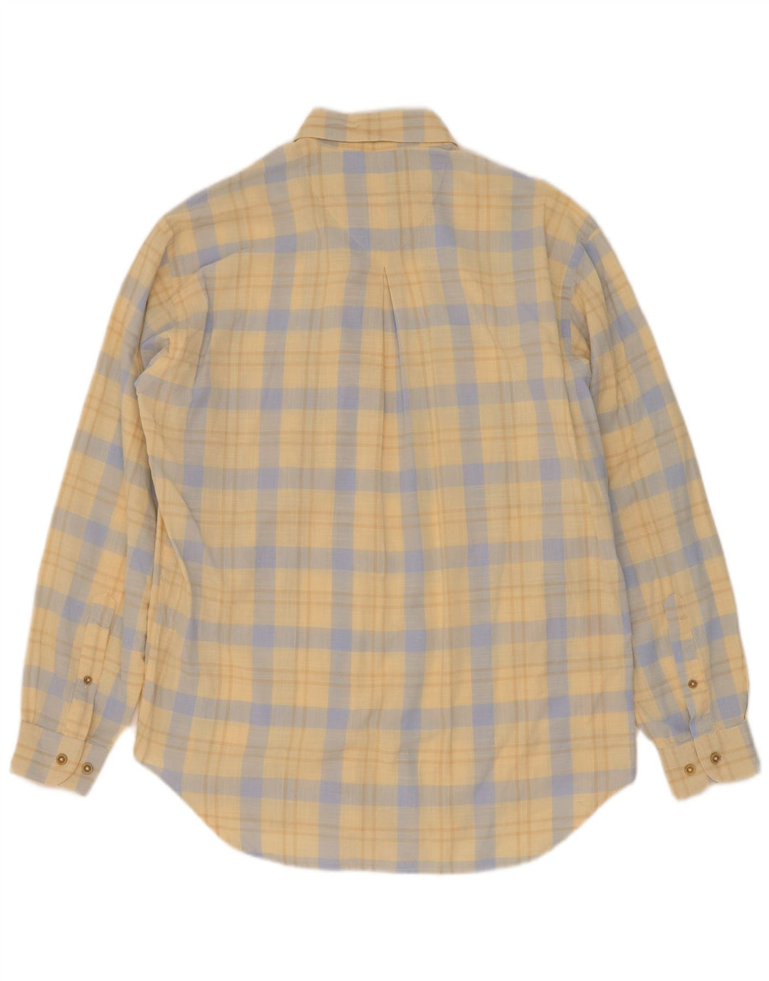 Camisa Marlboro Classics Hombre Algodón Cuadros Amarillo Medio