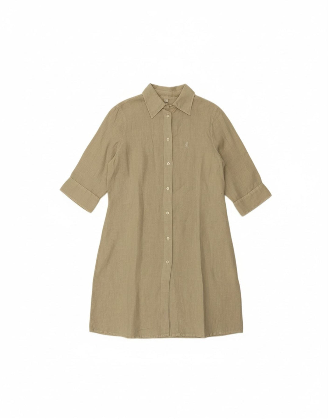 JECKERSON Womens 3/4 Sleeve Shirt Dress UK 16 Large Beige Linen Vintage Jeckerson and Second-Hand Jeckerson from Messina Hembry 