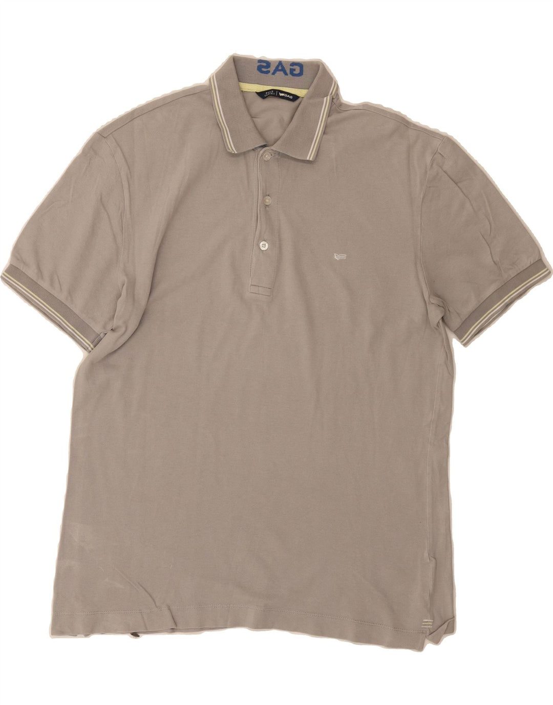 GAS Mens Polo Shirt Large Grey Vintage Gas and Second-Hand Gas from Messina Hembry 