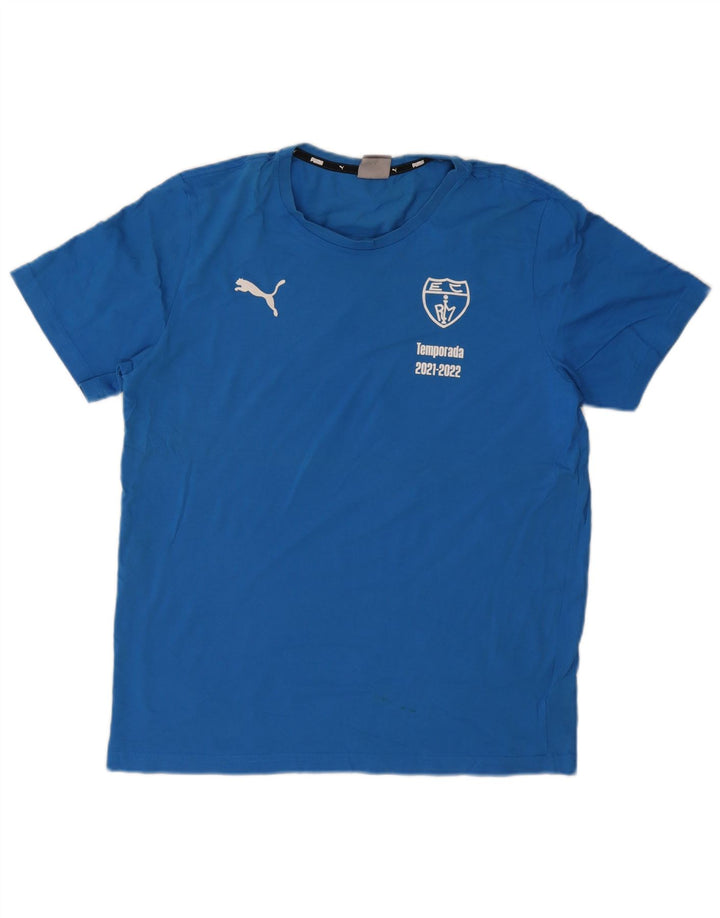 Puma - Camiseta gráfica para hombre, talla grande, algodón azul