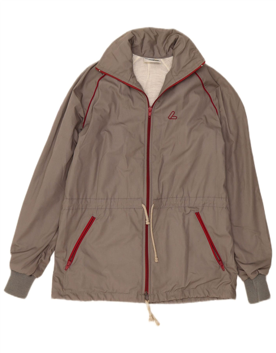 Loffler Chaqueta de chándal para hombre, talla pequeña, poliéster gris