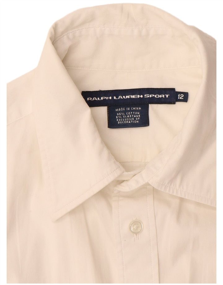 RALPH LAUREN Camisa para mujer US 12 Grande Algodón Blanco