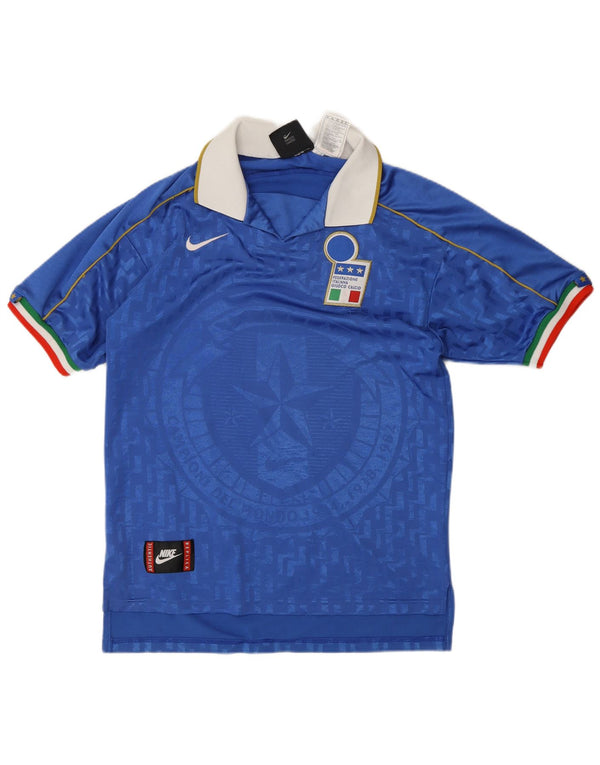 Nike Camiseta de fútbol de Italia para hombre, local, 1994-1996, poliéster, color azul pequeño