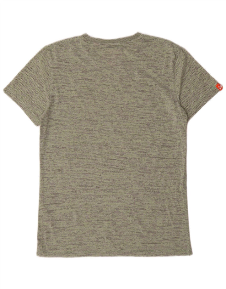 Superdry Hombre Camiseta Top Algodón A Rayas Verde Medio