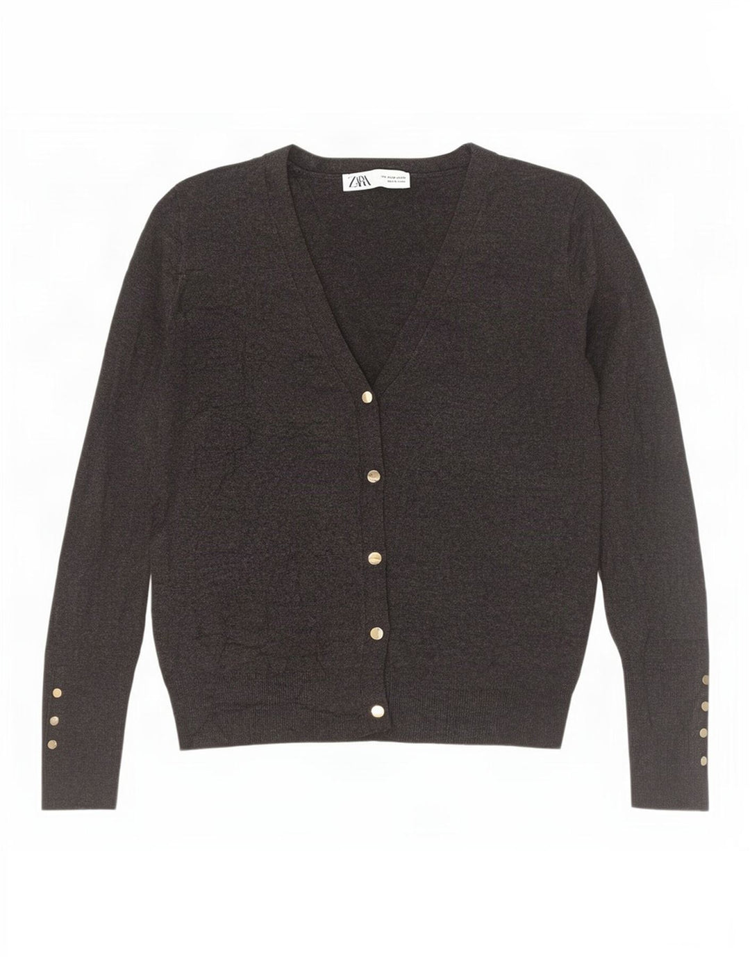Zara Mujer Cárdigan Suéter UK 42 Viscosa Gris Medio