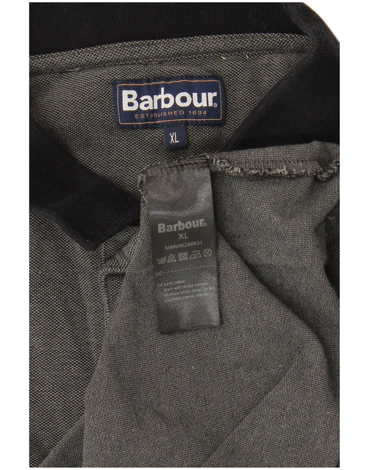 Barbour Polo Hombre XL Algodón Gris