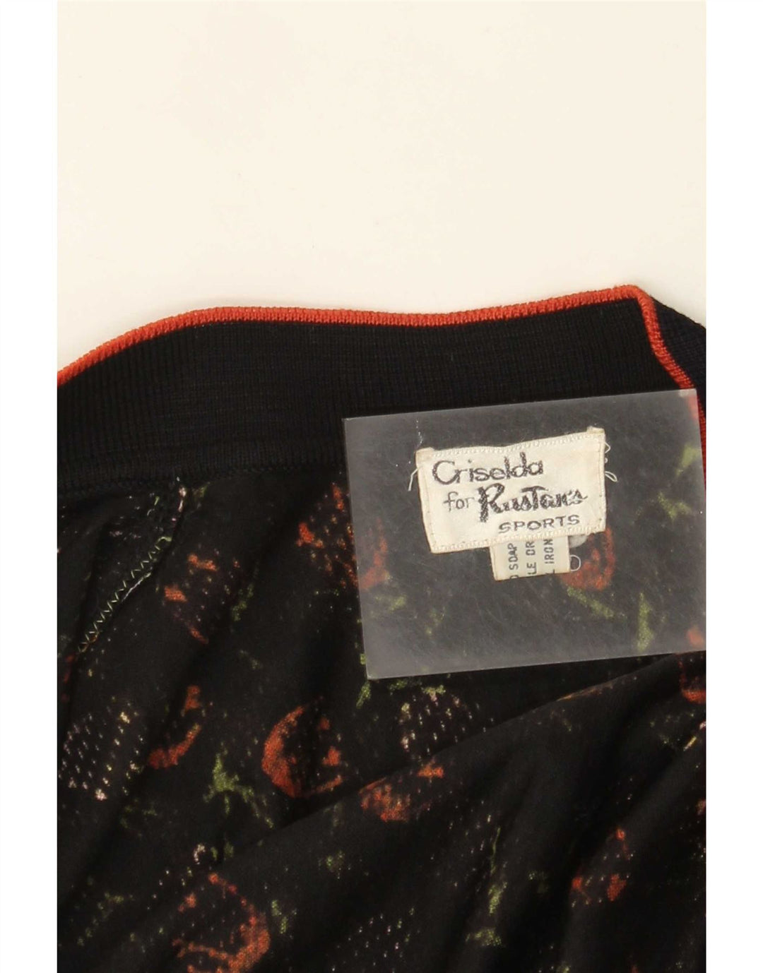 Vintage Mujer 2 Piezas Set Reino Unido 14 Medio Negro Floral