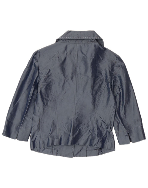 Penny Black Chaqueta tipo blazer de 3 botones para mujer UK 8 Small Seda azul marino