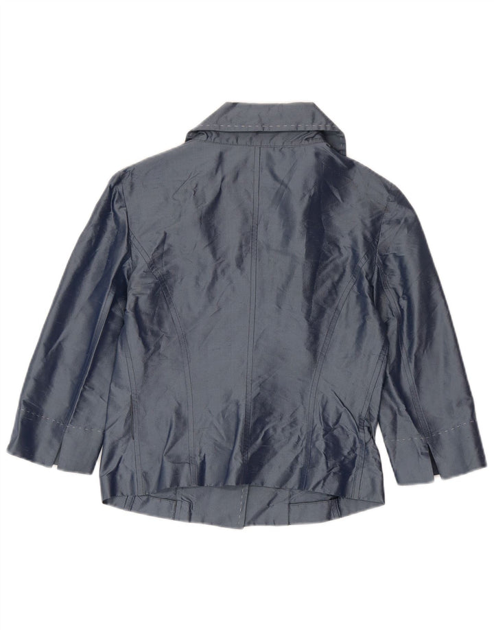 Penny Black Chaqueta tipo blazer de 3 botones para mujer UK 8 Small Seda azul marino