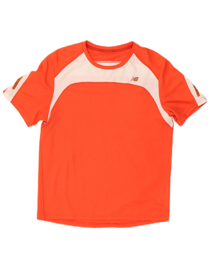 New Balance Hombre Camiseta Top Medium Naranja Colorblock Poliéster