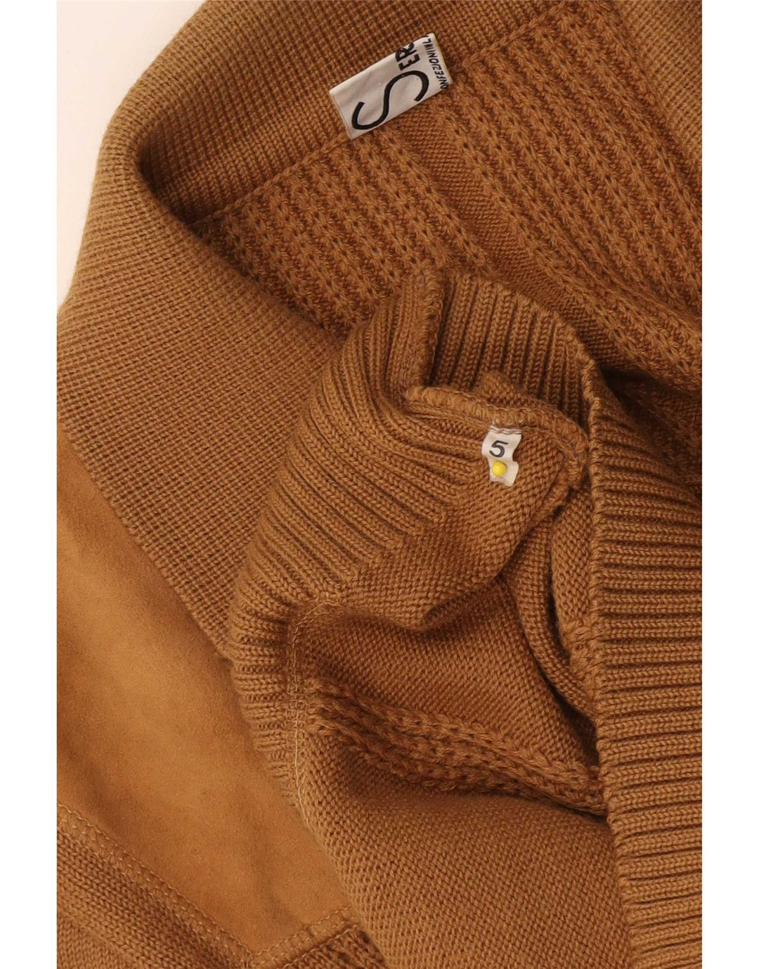 Vintage mujer Cardigan suéter Reino Unido 14 Medio Beige