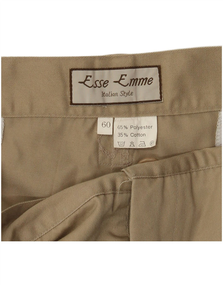 VINTAGE Pantalón cargo recto para hombre W42 L31 Poliéster beige