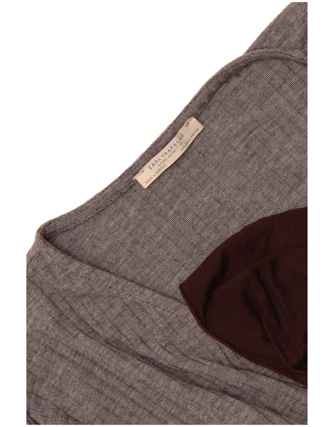 Zara Mujer Blusa Top Reino Unido 46 Grande Gris Colorblock