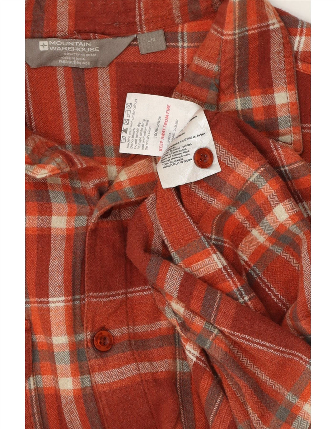 MOUNTAIN WAREHOUSE Camisa de franela para hombre Algodón a cuadros rojos grandes