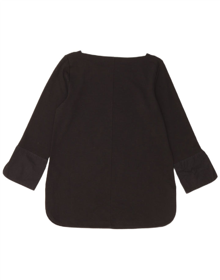 BANANA REPUBLIC Blusa de manga 3/4 para mujer UK 40 Mediano Poliéster negro