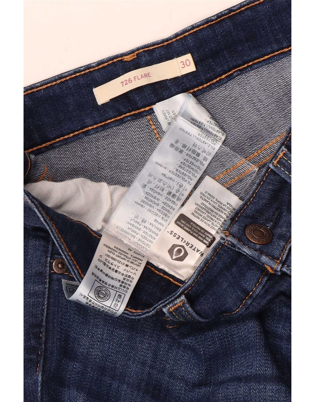 Vaqueros Levi's Mujer 726 Acampanados W30 L32 Algodón Azul