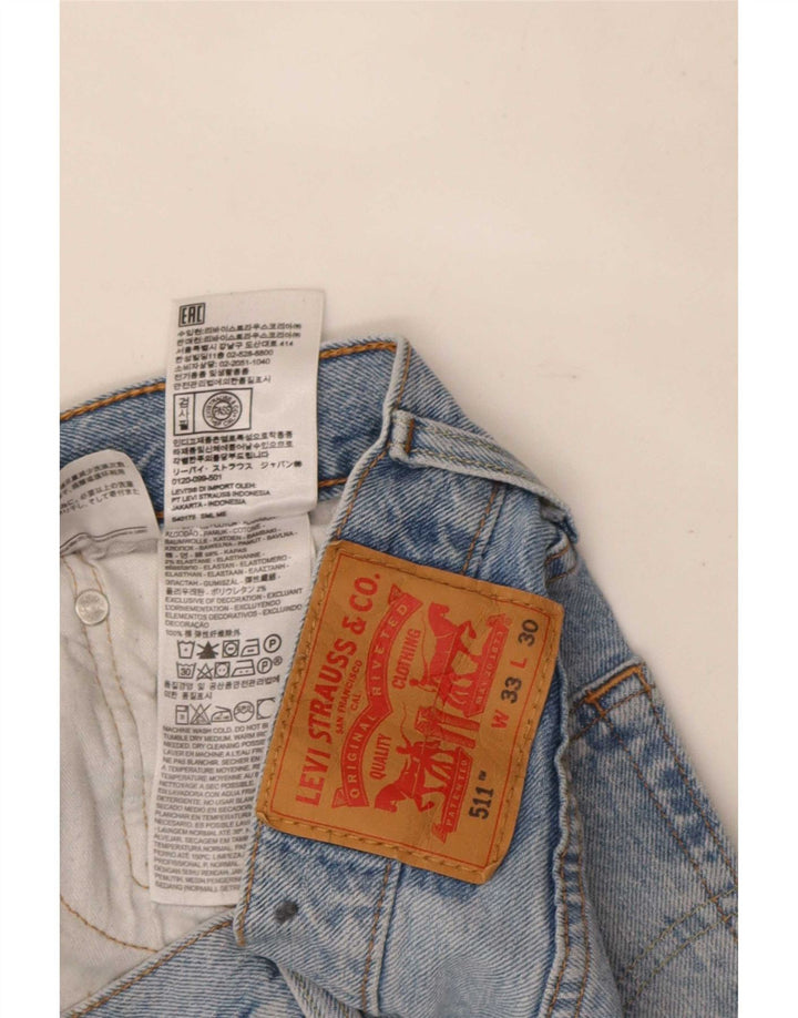 Levi's Hombre 511 Slim Jeans W33 L30 Algodón Azul