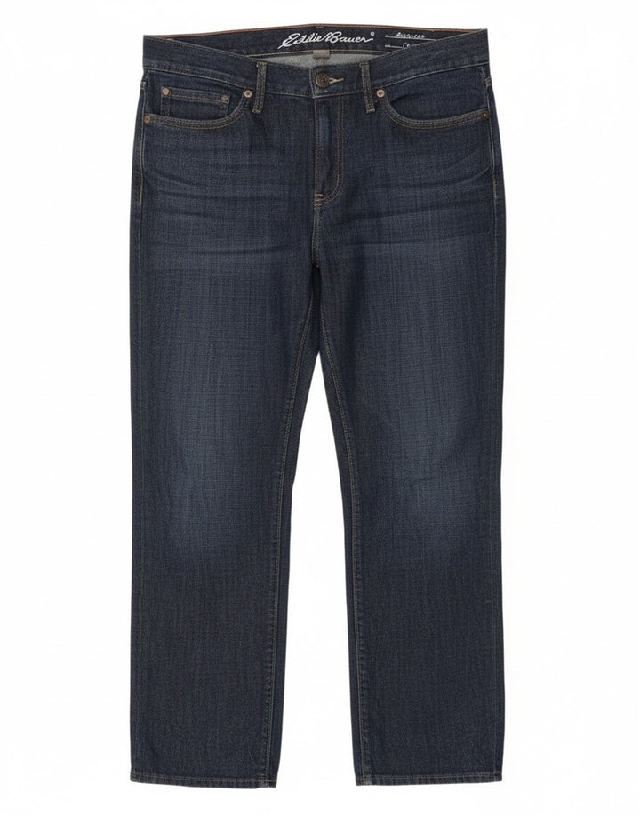 Eddie Bauer Vaqueros recortados estilo novio para mujer US 6 Medium W32 L26 Azul marino