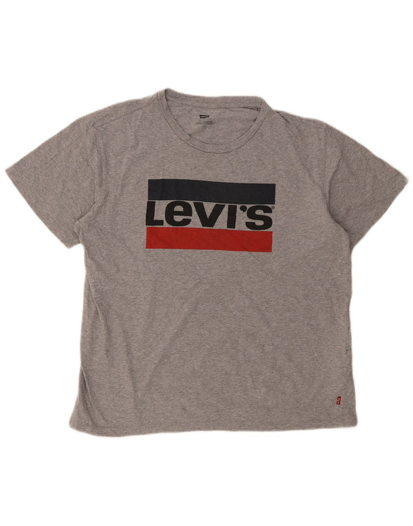 Levi's Camiseta gráfica para hombre Top grande de algodón moteado gris