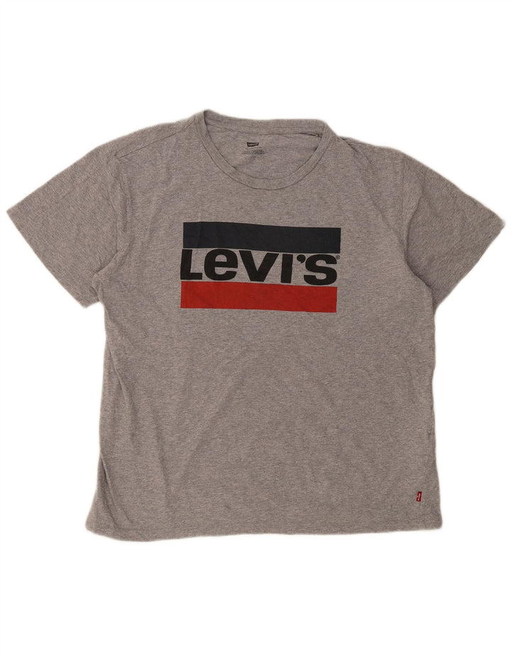 Levi's Camiseta gráfica para hombre Top grande de algodón moteado gris