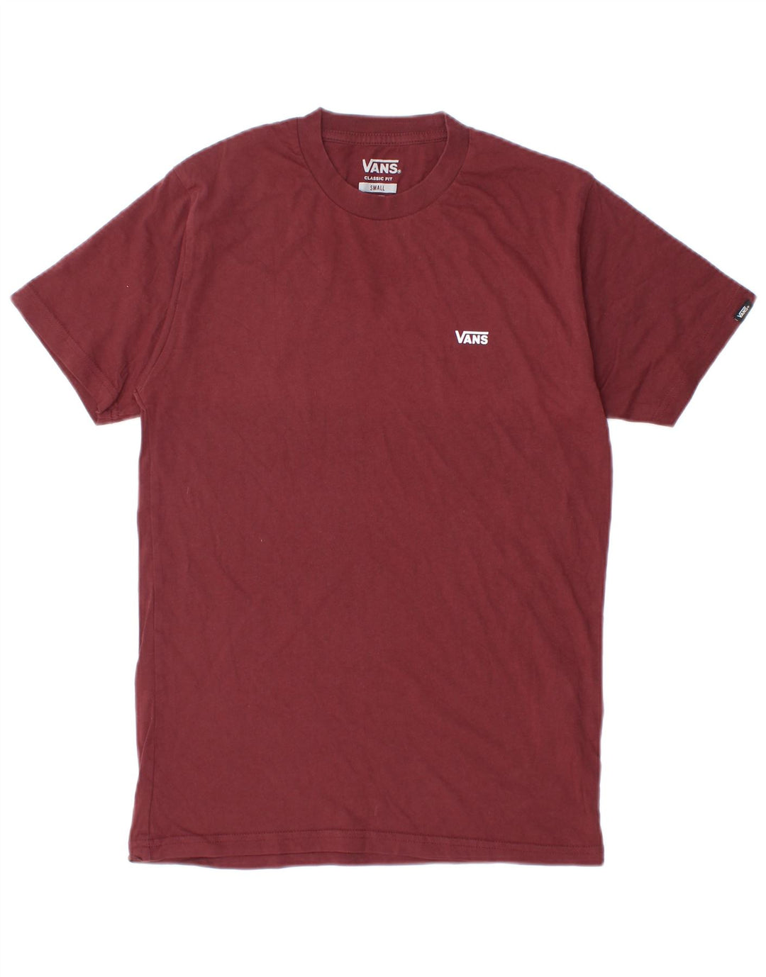 VANS Hombre Classic Fit Camiseta Top Small Granate Algodón