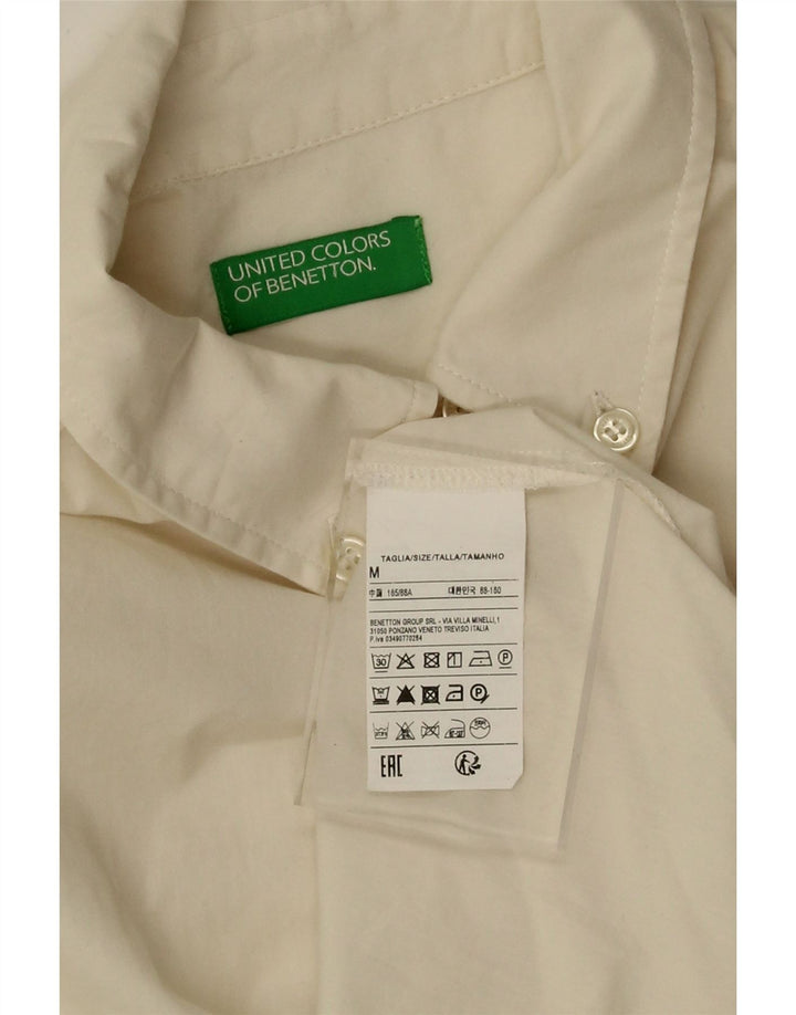 Benetton Camisa Corta Extragrande Mujer ES 44 Algodón Beige Medio