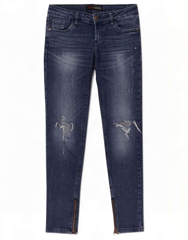 Guess Jeans Ajustados Desgastados Mujer W27 L28 Algodón Azul