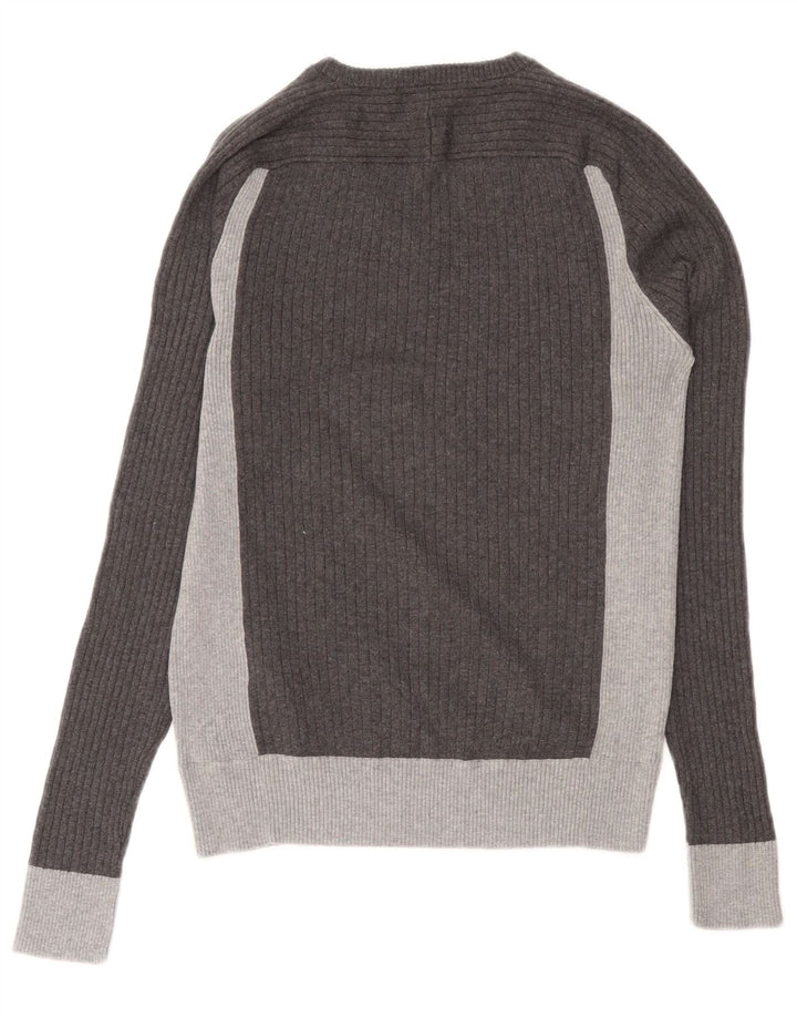 Gas Hombre Jersey Con Cuello En V De Algodón Color Block Gris Medio