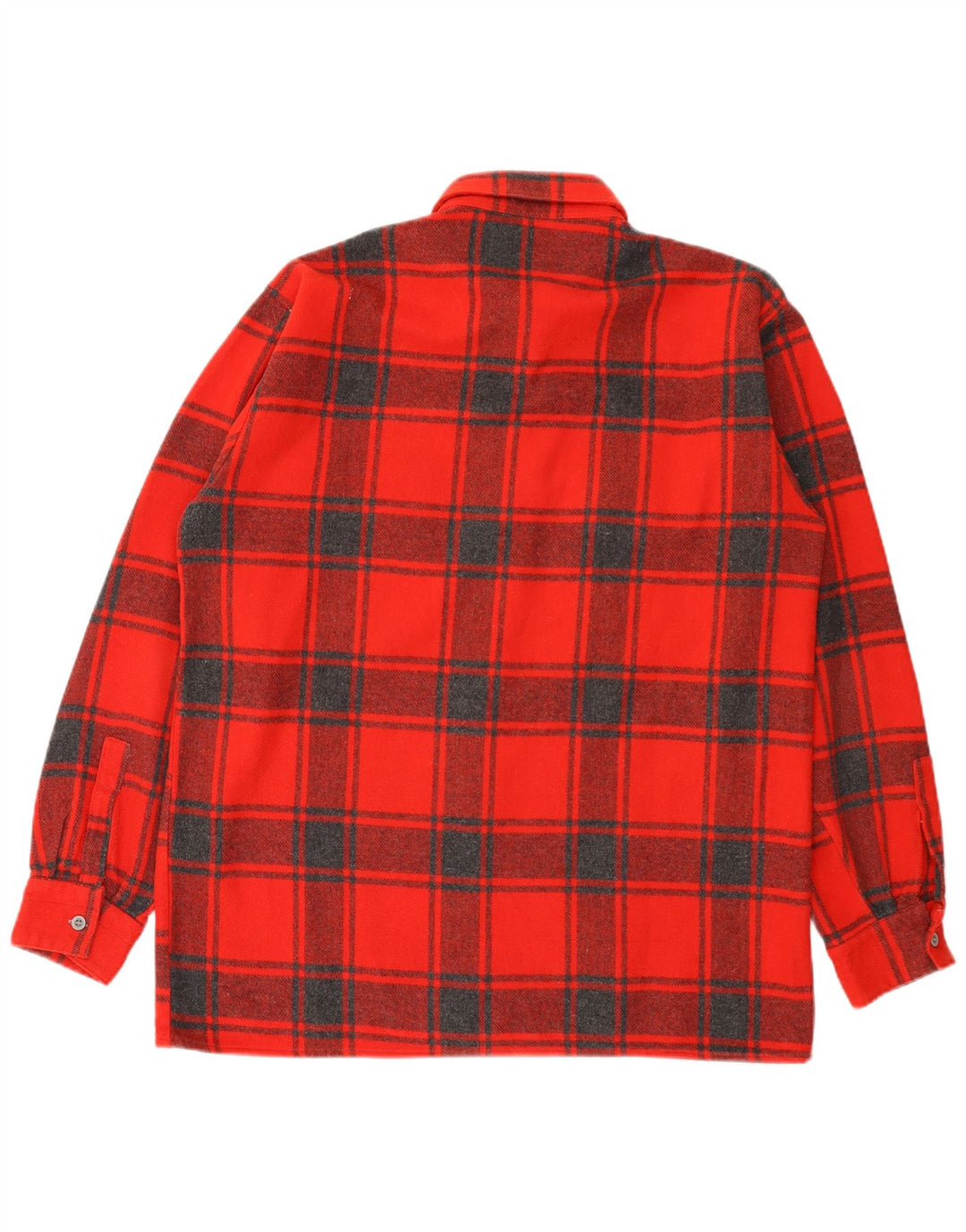 Camisa de franela vintage para hombre talla 44 XL lana a cuadros rojos