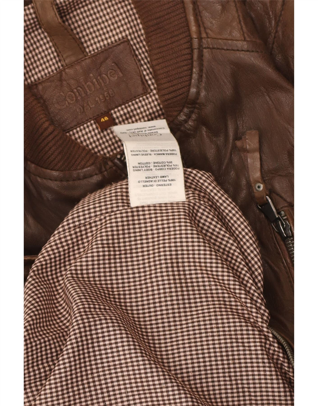 Conbipel Chaqueta De Cuero Hombre IT 48 Cuero Marrón Medio
