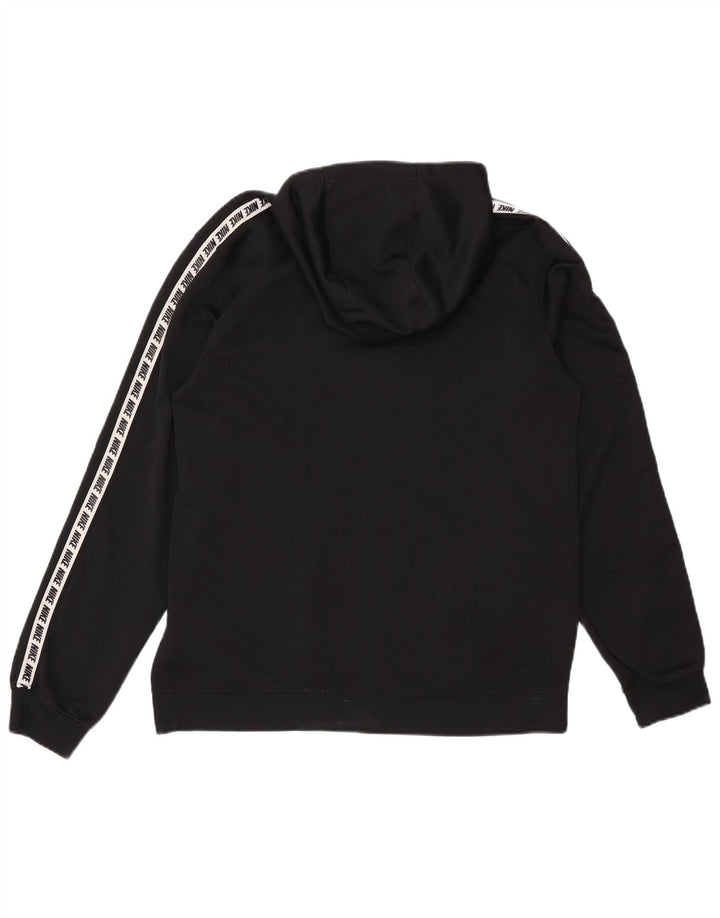 Nike Jersey con capucha gráfica para hombre, poliéster negro mediano