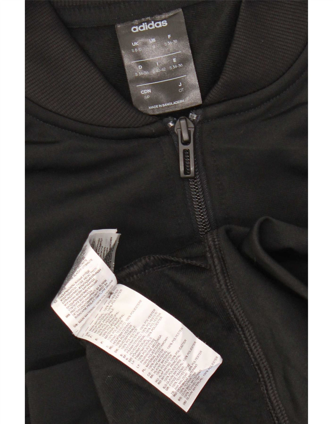 Adidas - Chaqueta de chándal para mujer, talla 8/10, poliéster negro pequeño