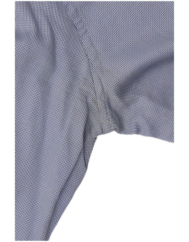 Zara Hombre Camisa Slim Fit Algodón Lunares Azul Pequeño