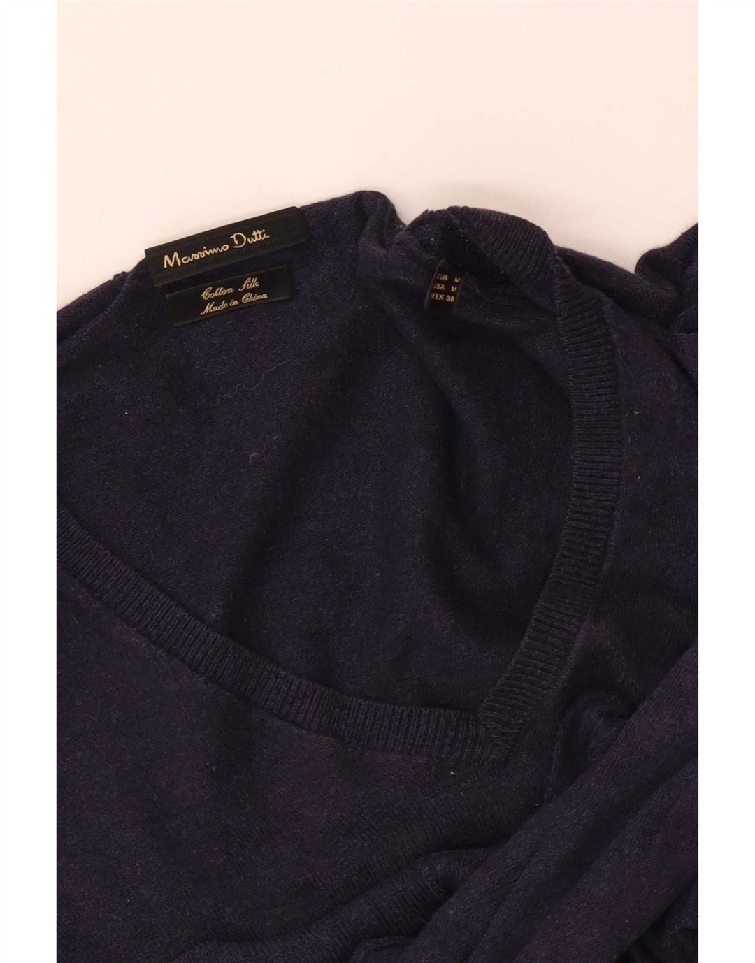 Massimo Dutti Jersey Con Cuello En V Hombre Azul Marino Medio