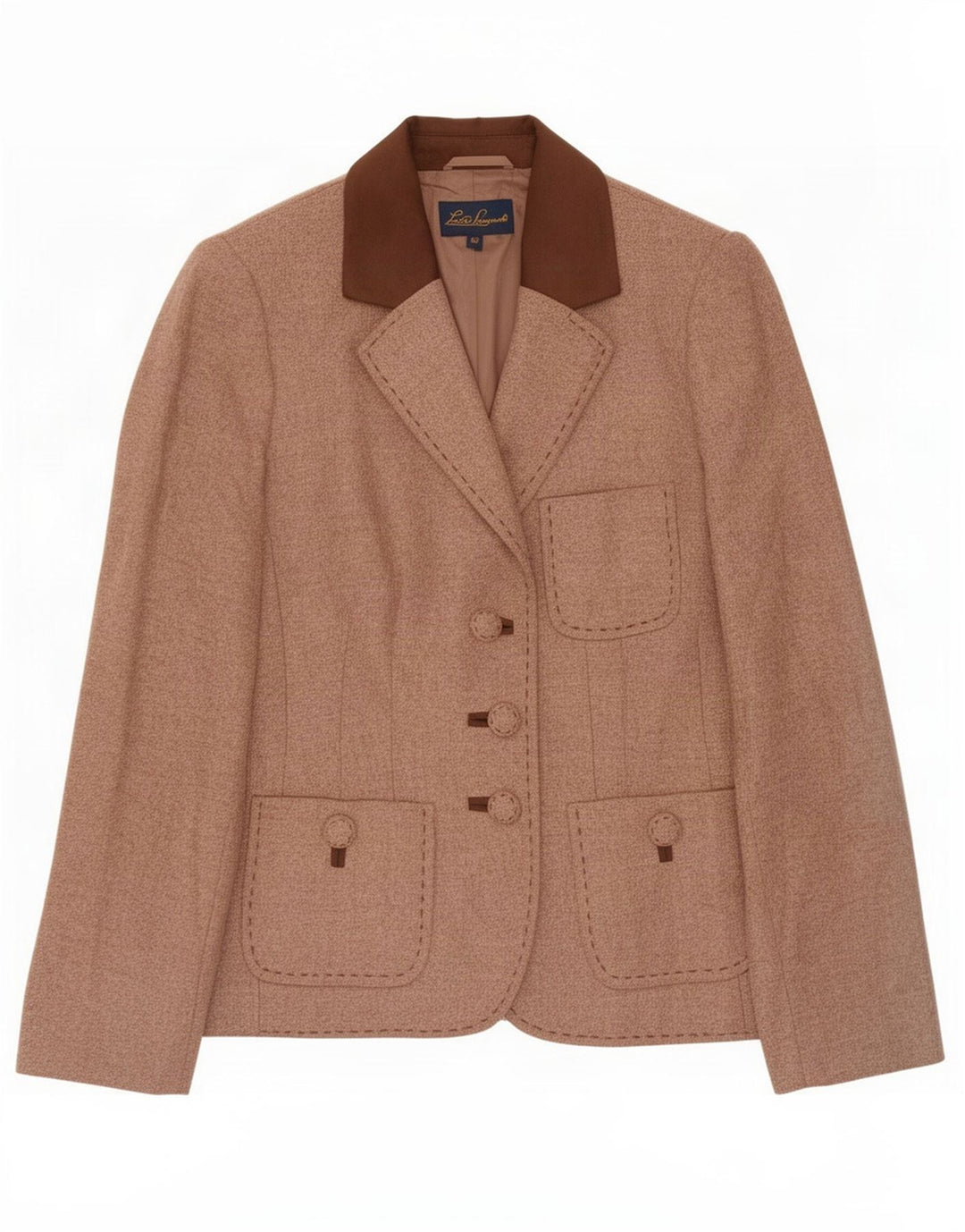 Luisa Spagnoli Chaqueta tipo blazer de 3 botones para mujer IT 42 Lana marrón medio