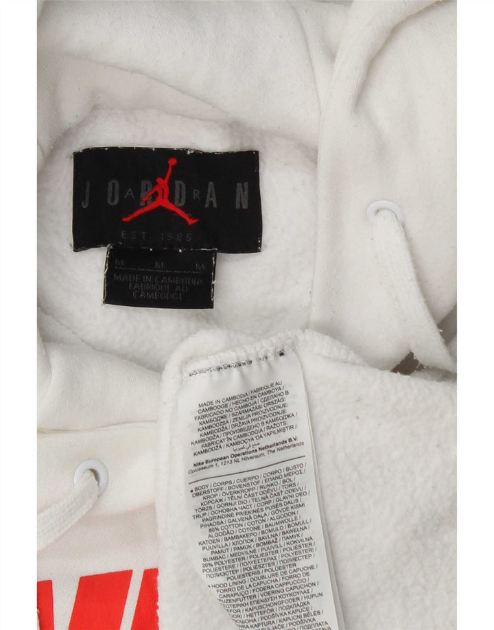 Jordan Hombre Sudadera Con Capucha Gráfica Jersey De Algodón Blanco Mediano