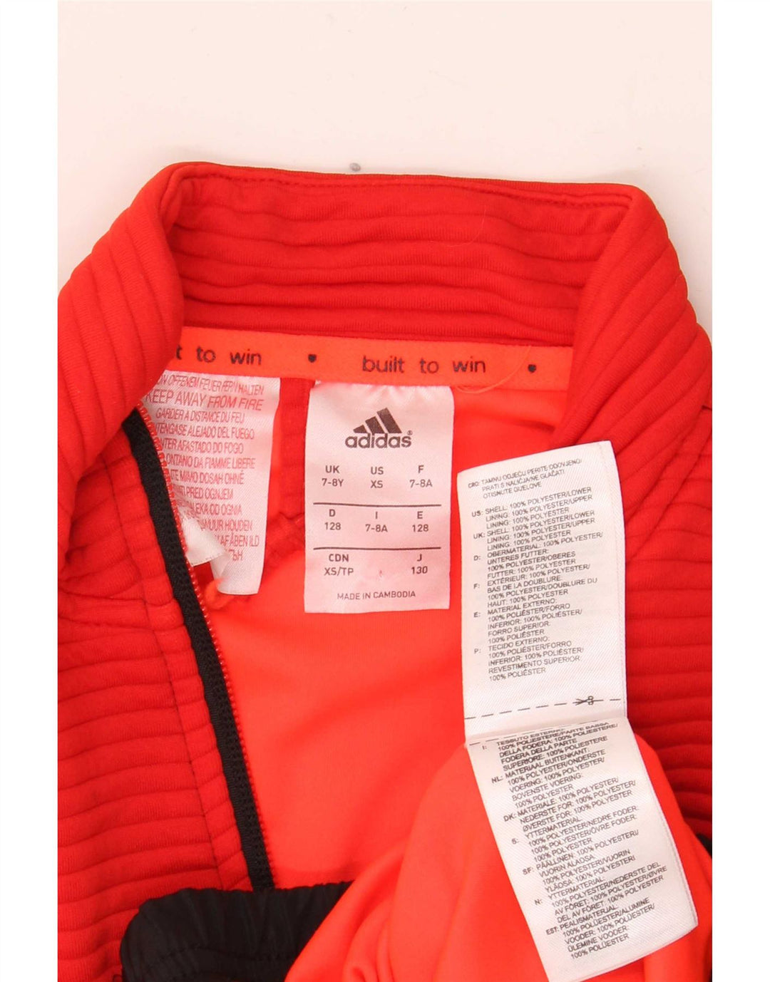 Adidas Boys MESSI Graphic Chándal Top Chaqueta 7-8 Años Rojo Colorblock