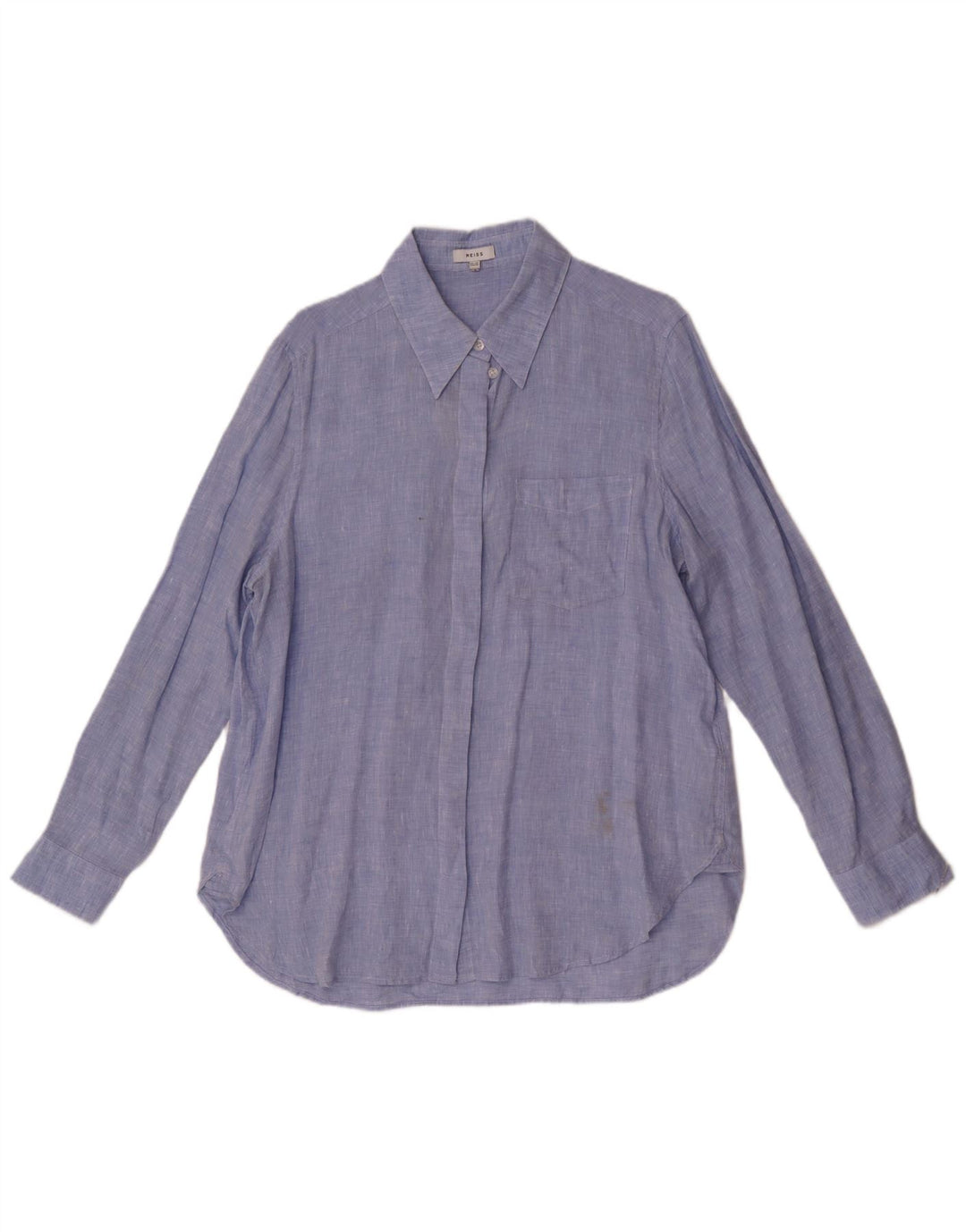 Camisa Reiss para mujer Reino Unido 44 Grande Lino azul