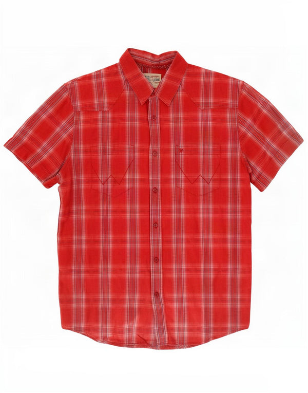 Wrangler Camisa De Manga Corta Hombre XL Red Check Cotton