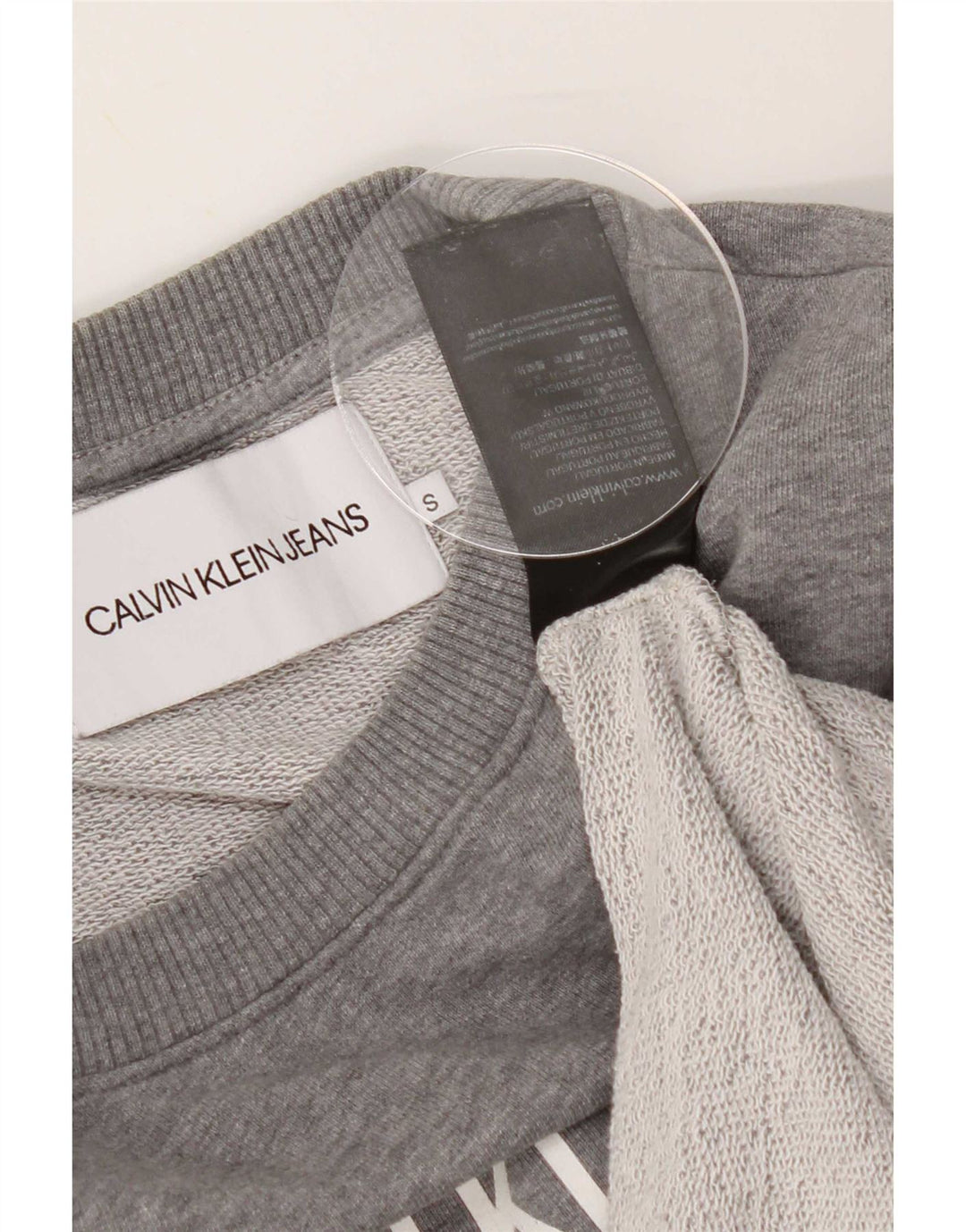 Calvin Klein Jeans Hombre Sudadera Gráfica Jersey Pequeño Algodón Gris