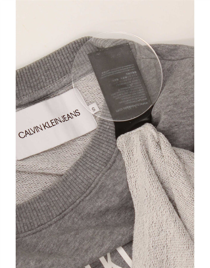 Calvin Klein Jeans Hombre Sudadera Gráfica Jersey Pequeño Algodón Gris