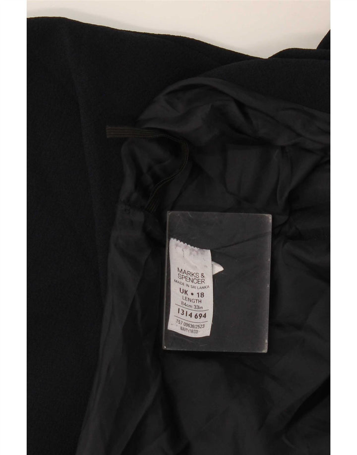 Marks & Spencer Falda midi para mujer UK 18 XL W40 Poliéster azul marino