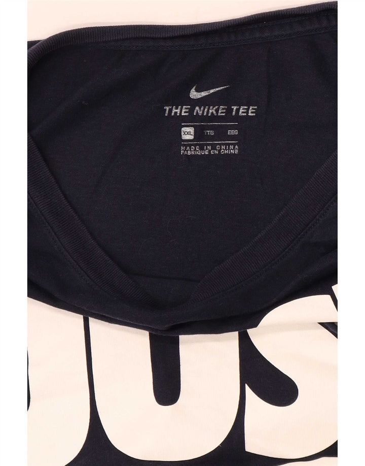 Nike Camiseta gráfica de manga larga para hombre 2XL Azul marino