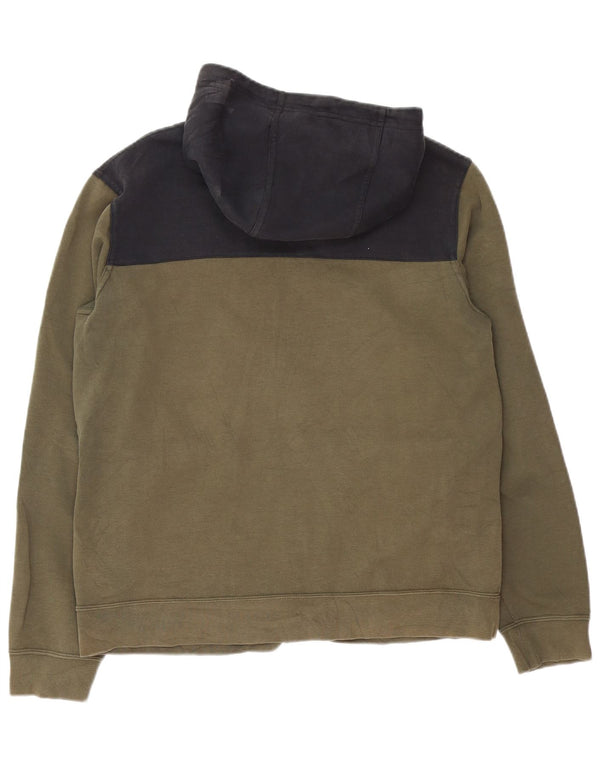 Nike - Sudadera con capucha y cremallera para hombre, talla grande, color caqui, algodón color block