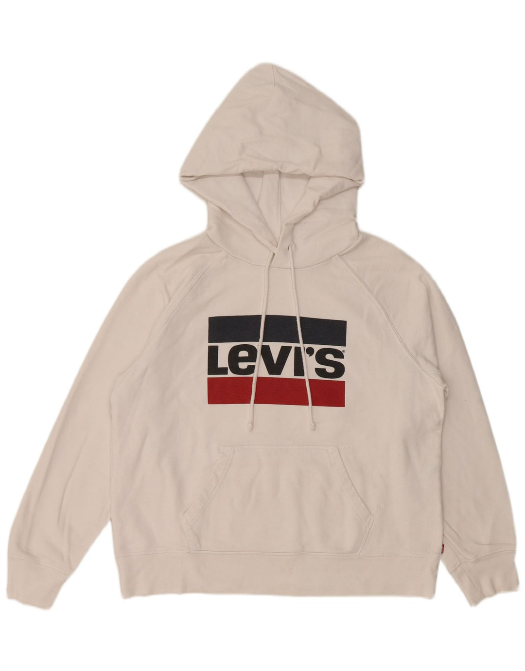 LEVI'S Jersey con capucha gráfico para mujer Reino Unido 14 Algodón blanco mediano