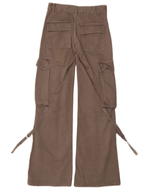 Zara Pantalones Cargo De Pierna Ancha para Mujer EU 32 2XS W22 L31 Algodón Gris