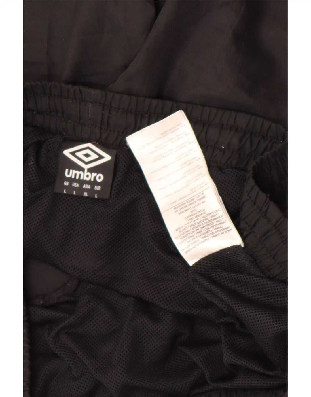 Pantalones cortos deportivos Umbro para hombre, poliéster color block negro grande
